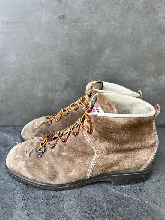 VTG Vintage RAICHLE Switzerland Mens Brown Suede 1970s Hiking Boots V10 Size 9M main image 4